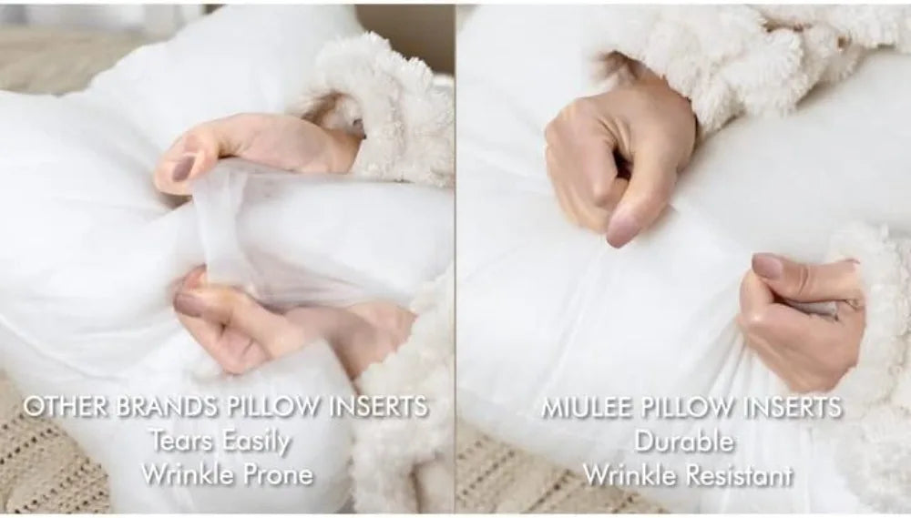 Rectangle Throw Pillow Inserts Set of 2, 12x20in Decorative Lumbar Pillow Forms for Sofa Couch Bed, Premium Fluffy Stuffer