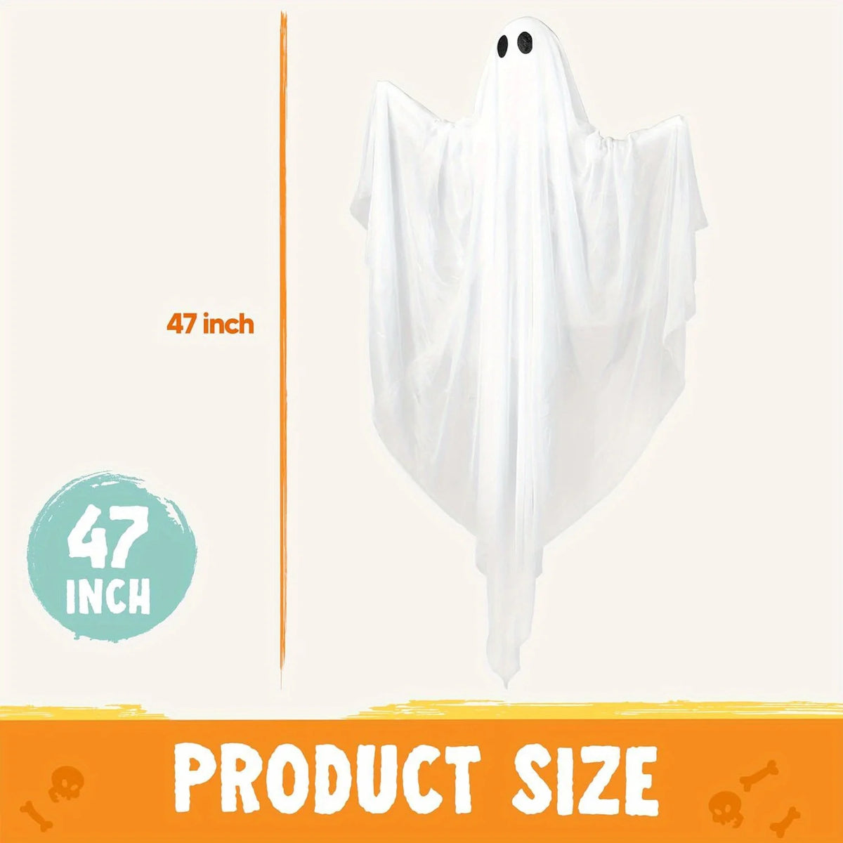 Light Up Hanging Ghost Halloween Decoration With Spooky LED Glow