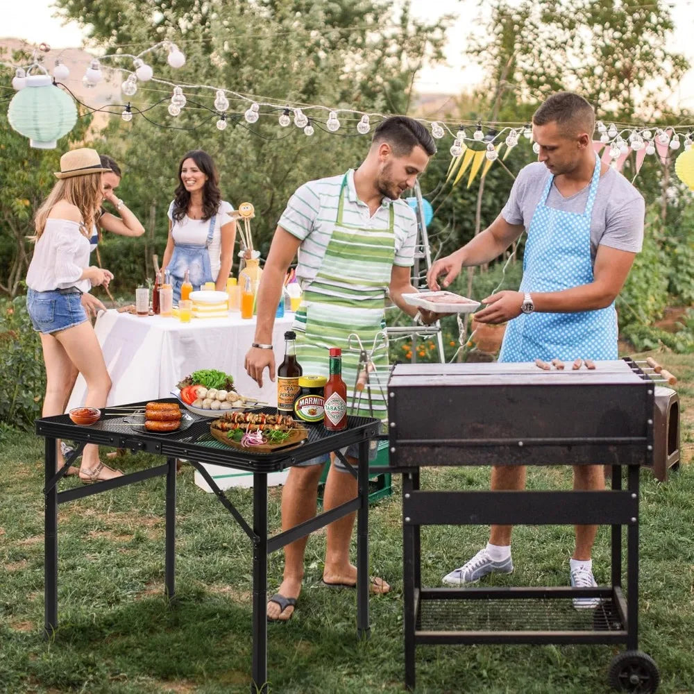 XIUWO Portable Folding Camping Table Height Adjustable Outdoor Cooking Picnic
