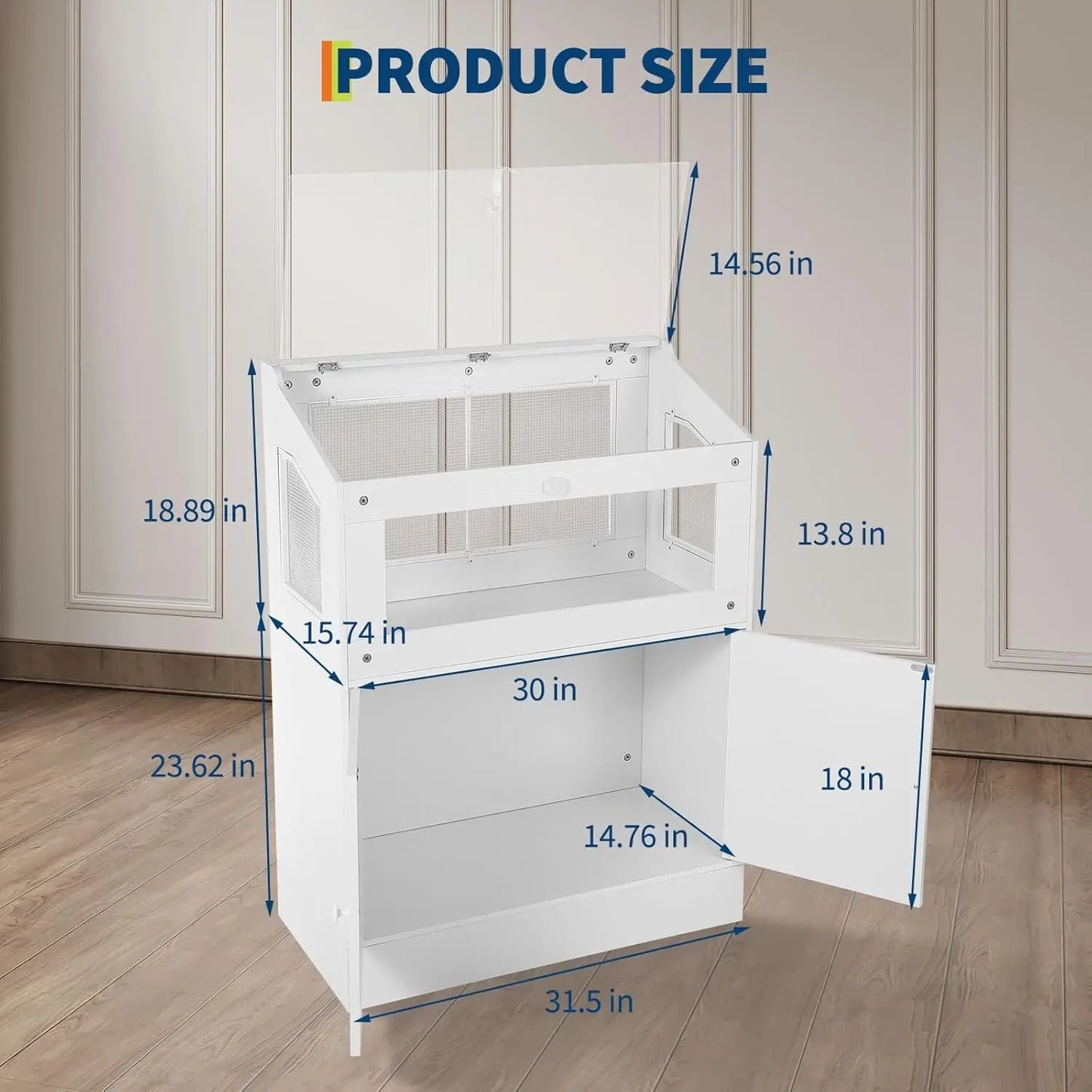 HiMISS Acrylic Small Animal Cage With Storage Cabinet