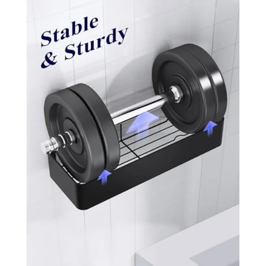 Adhesive Shower Caddy 2 Pack No Drill Organizer Rustproof Shelves