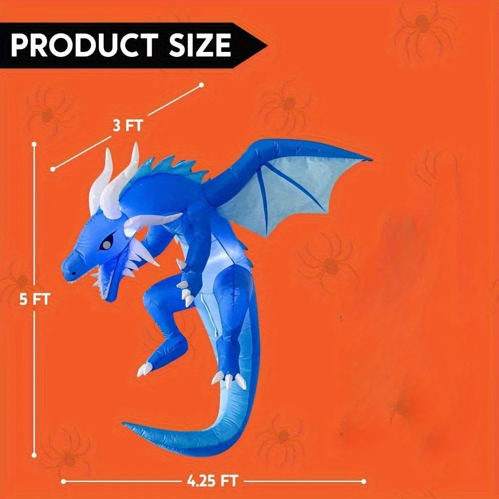 Halloween Hanging Ice Dragon Inflatable With Built In LED Lights