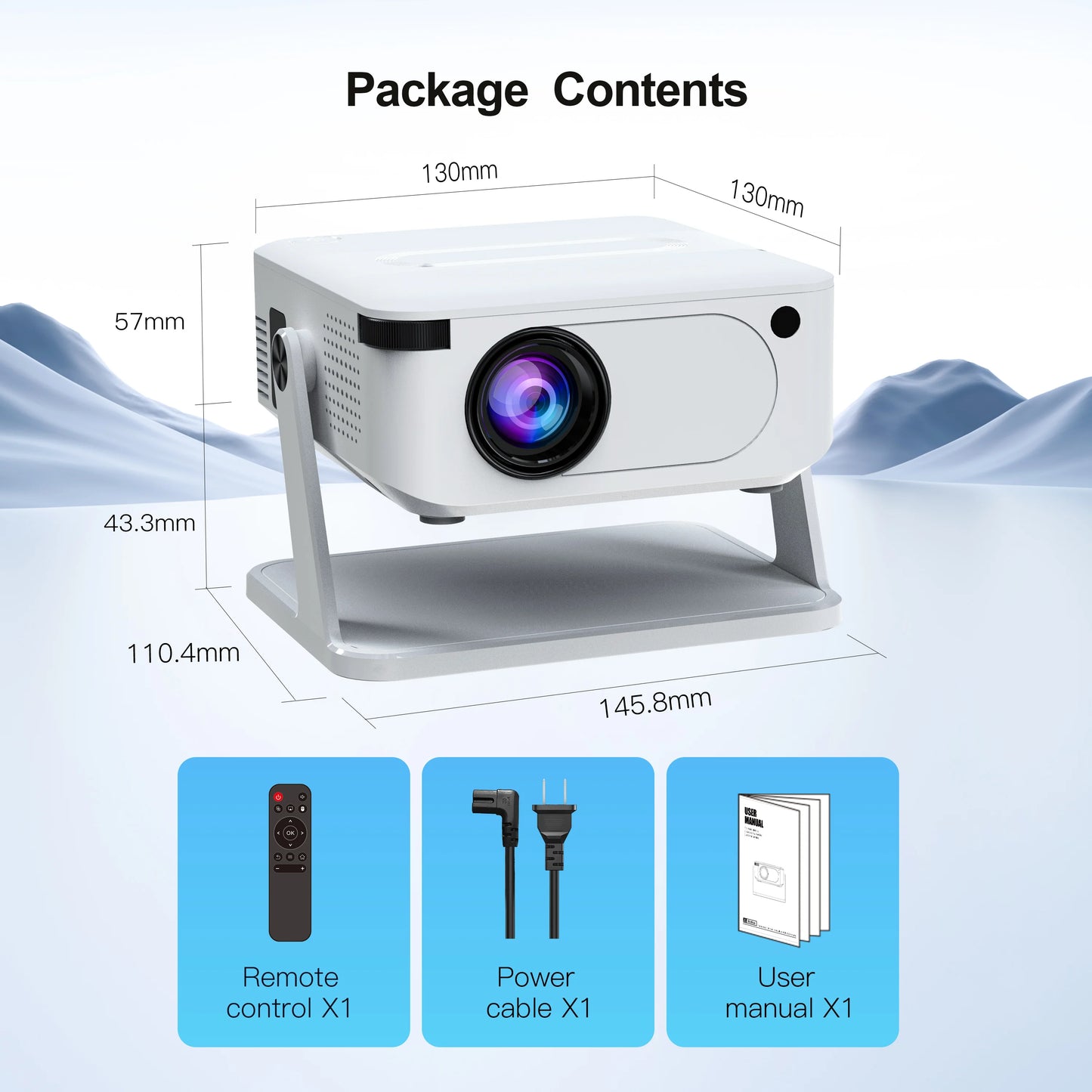XNANO HA109 Mini Projector Android11 WiFi6 BT5 720P