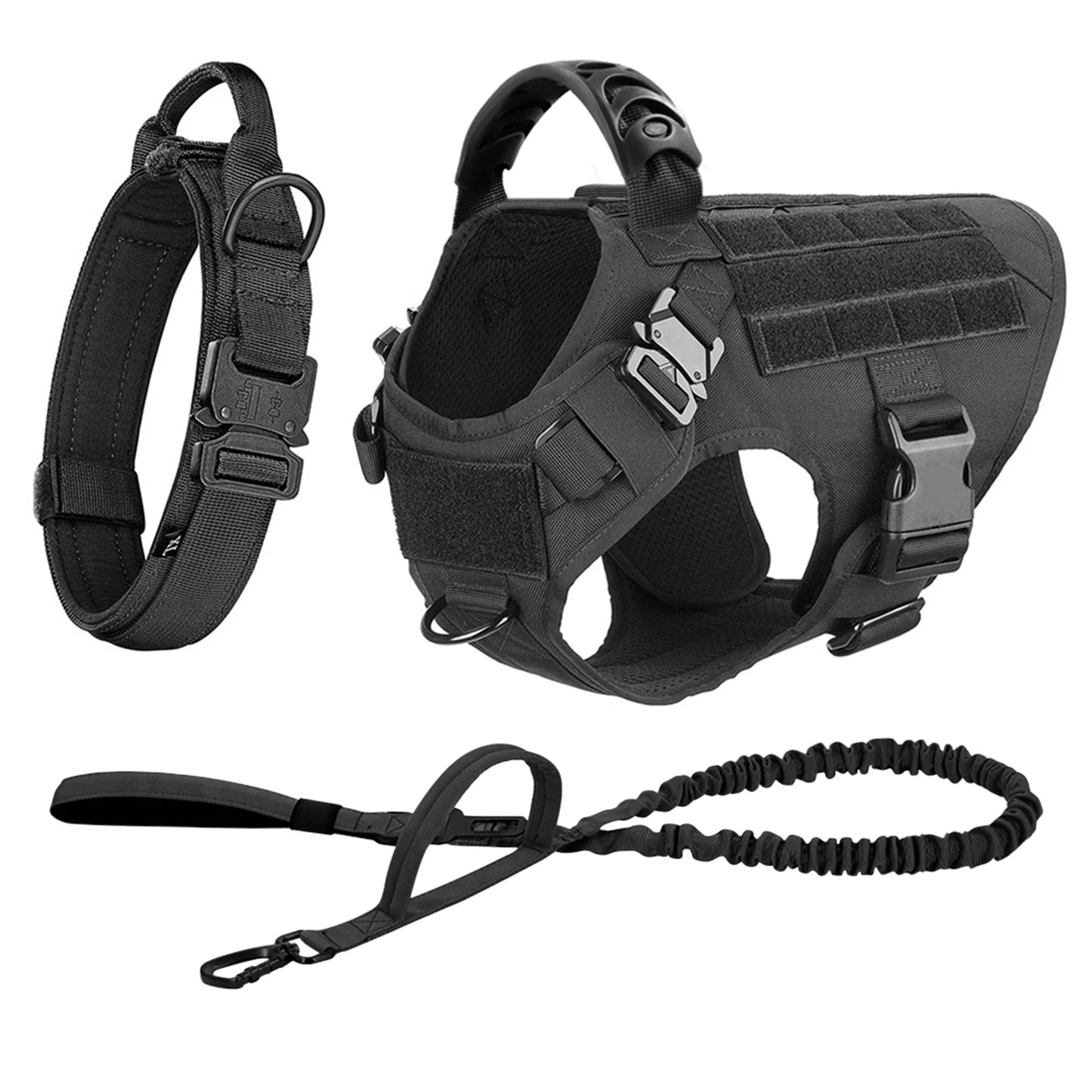 Dog Harness And Leash Set Nylon Padded Quick Release Buckle For Training
