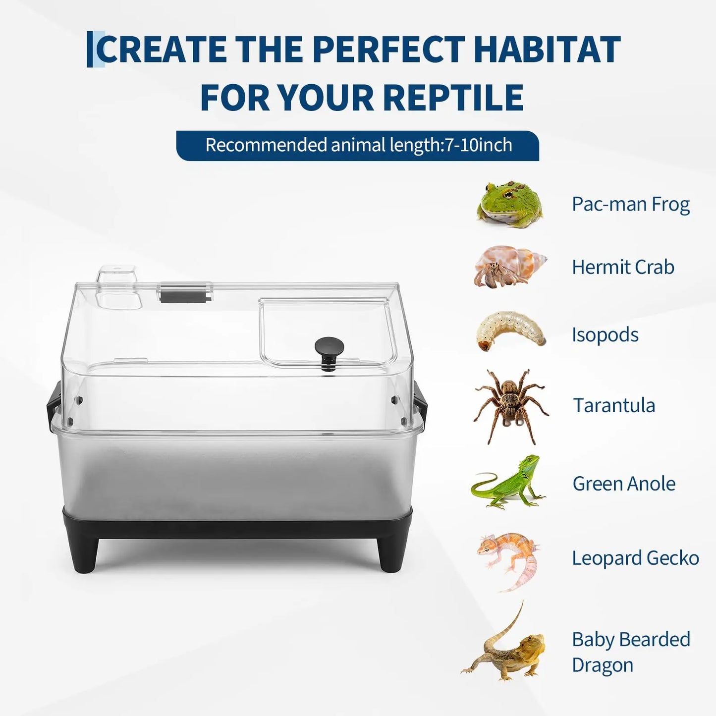 HiMISS Reptile Terrarium Kit With Acrylic Tank Heating Pad Hygrometer
