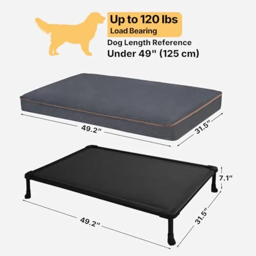 Chew Proof Elevated Dog Bed Indestructible Raised Orthopedic Pet Cot