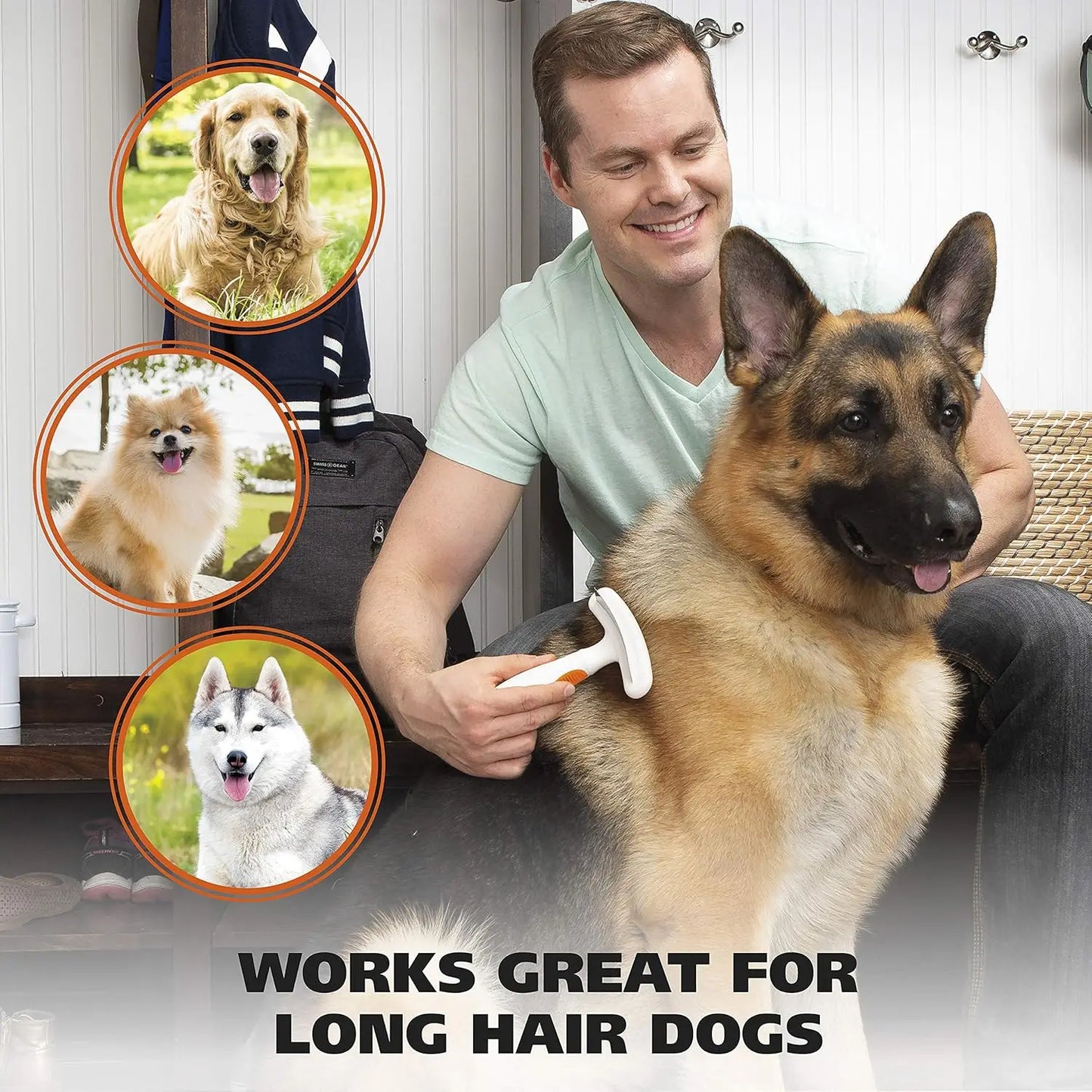 2-In-1 Deshedding Rake and Detangling Blade for Dogs and Cats