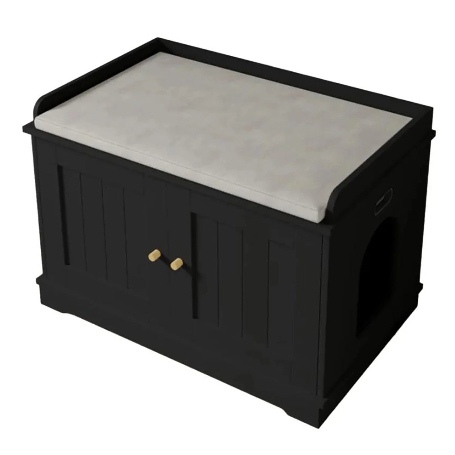 HiMISSCN Wooden Cat Litter Box Enclosure Barn Door Ventilated