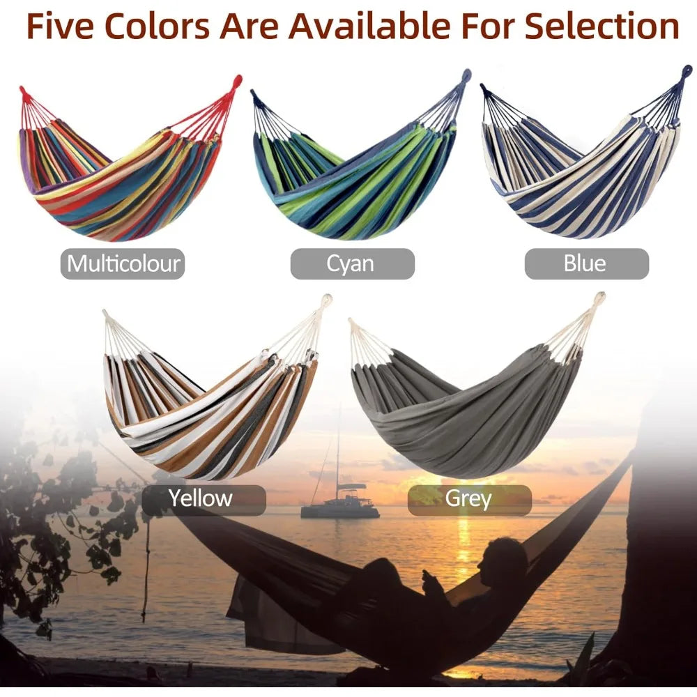 Heavy Duty Garden Hammock Holds 616lbs Tree Straps Travel Bag for Patio Backyard Camping Indoor Outdoor Blue