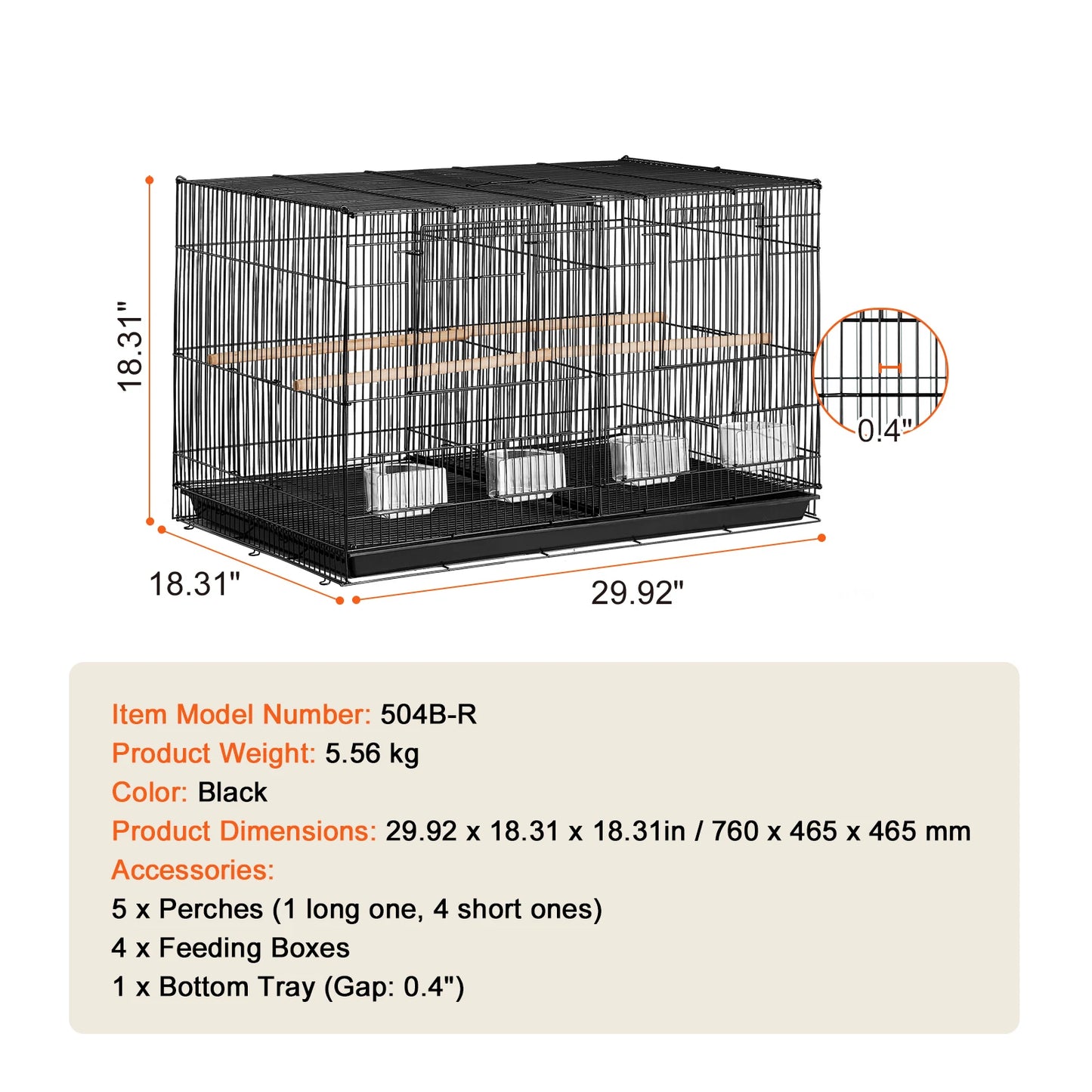 SucceBuy Flight Bird Cage Divider Stackable Travel Cage Handle