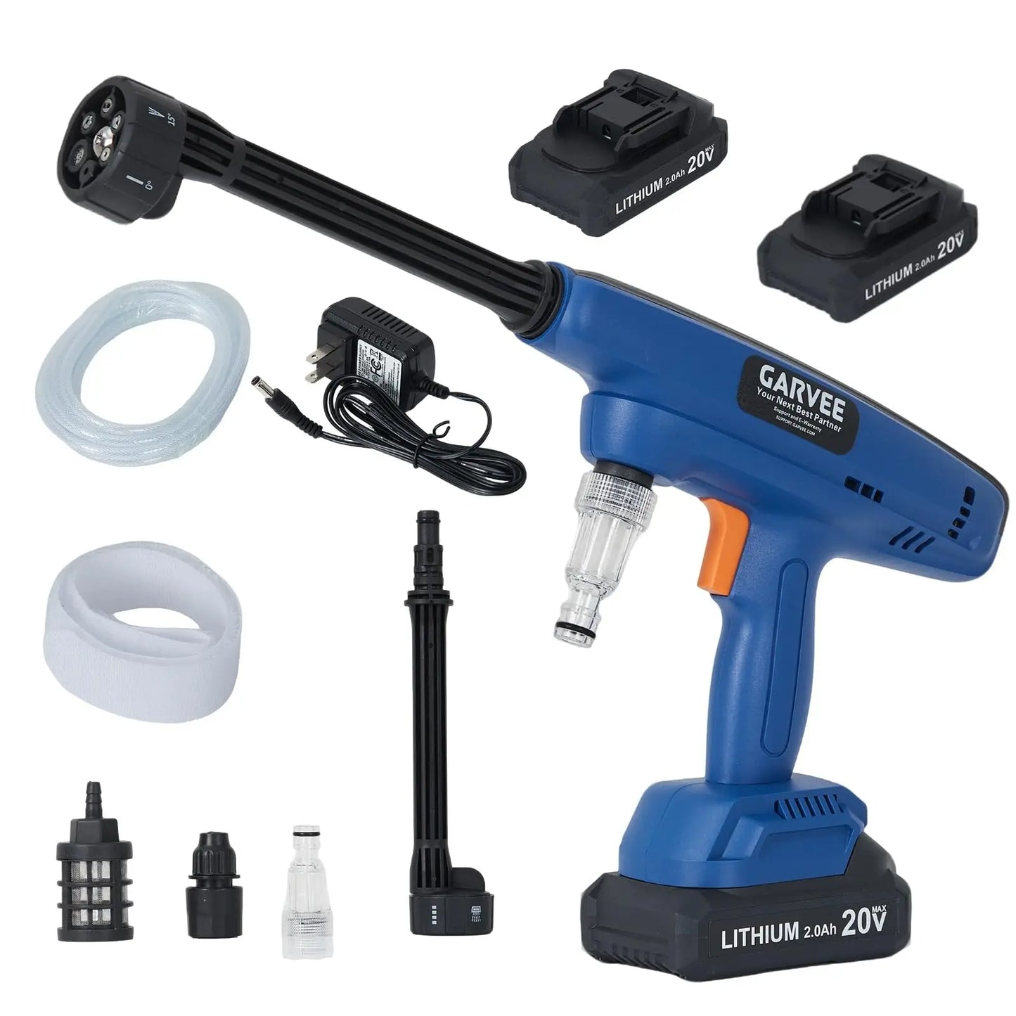 HiMISS Cordless Pressure Washer With Dual Rechargeable Batteries And Nozzle