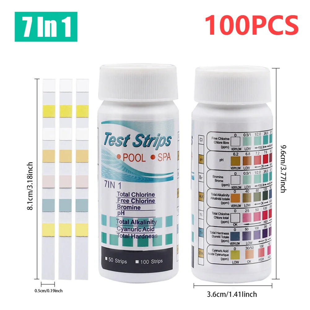 ALLOYSEED 7 In 1 PH Test Strips For SwimmingPool Aquarium