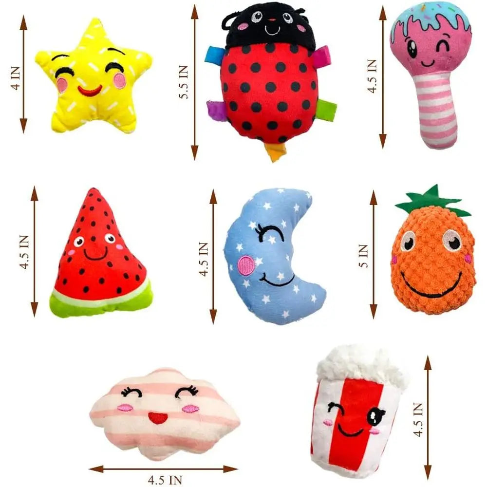 18 Pack Dog Squeaky Plush Toys For Small Medium Dogs