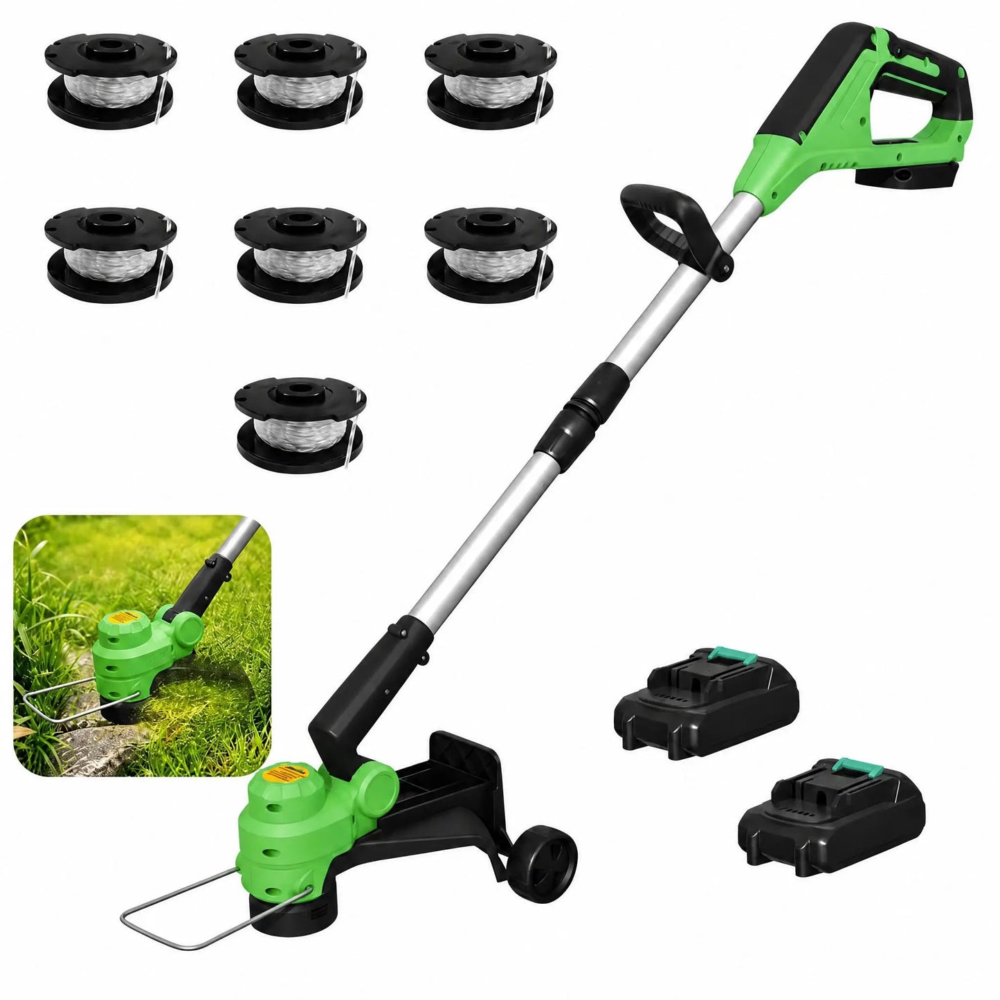 HisMiss Cordless Weed Eater With Two Rechargeable Batteries And Charger