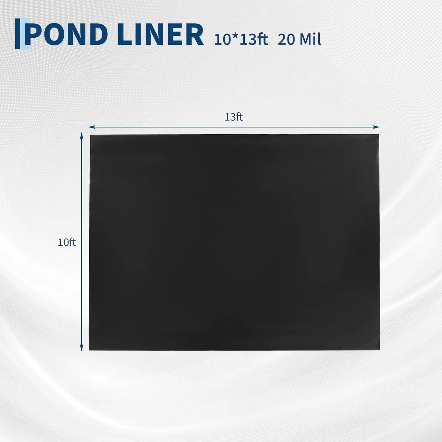 20 Mil HDPE Pond Liner, Heavy Duty Fish Koi Pond Waterproof Liner For Outdoor Garden Waterfall Fountain, 10x13 to 20x25 ft