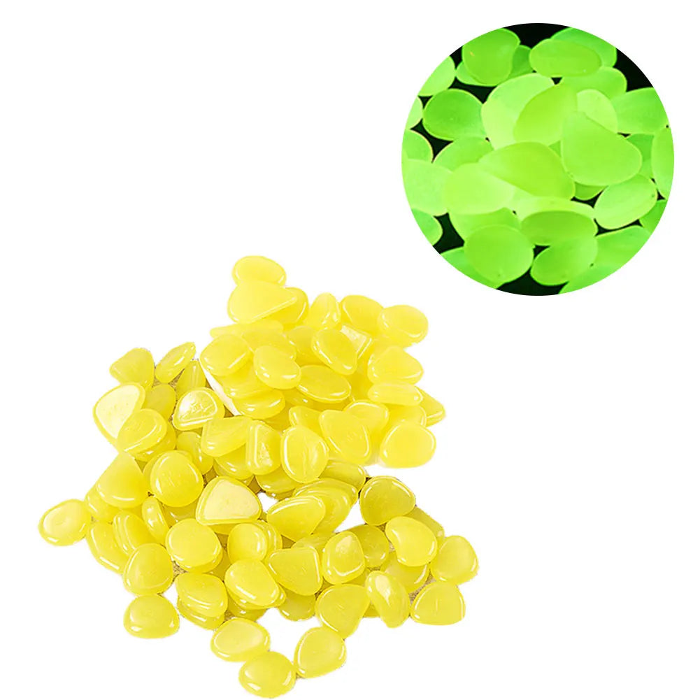 APWIKOGER Glow In The Dark Garden Pebbles 100Pcs Luminous Stones