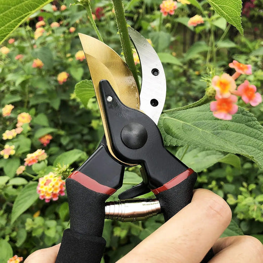Ultra Sharp Steel Pruning Shears - Cuts 3X Easier, Weak Hand Arthritis Clippers, Rust-Resistant Titanium Coated Pruner, Effortle