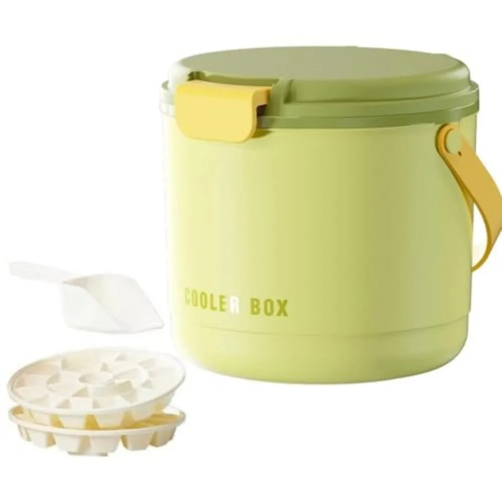 Reusable Silicone Ice Cube Tray With Lid And Storage Bin