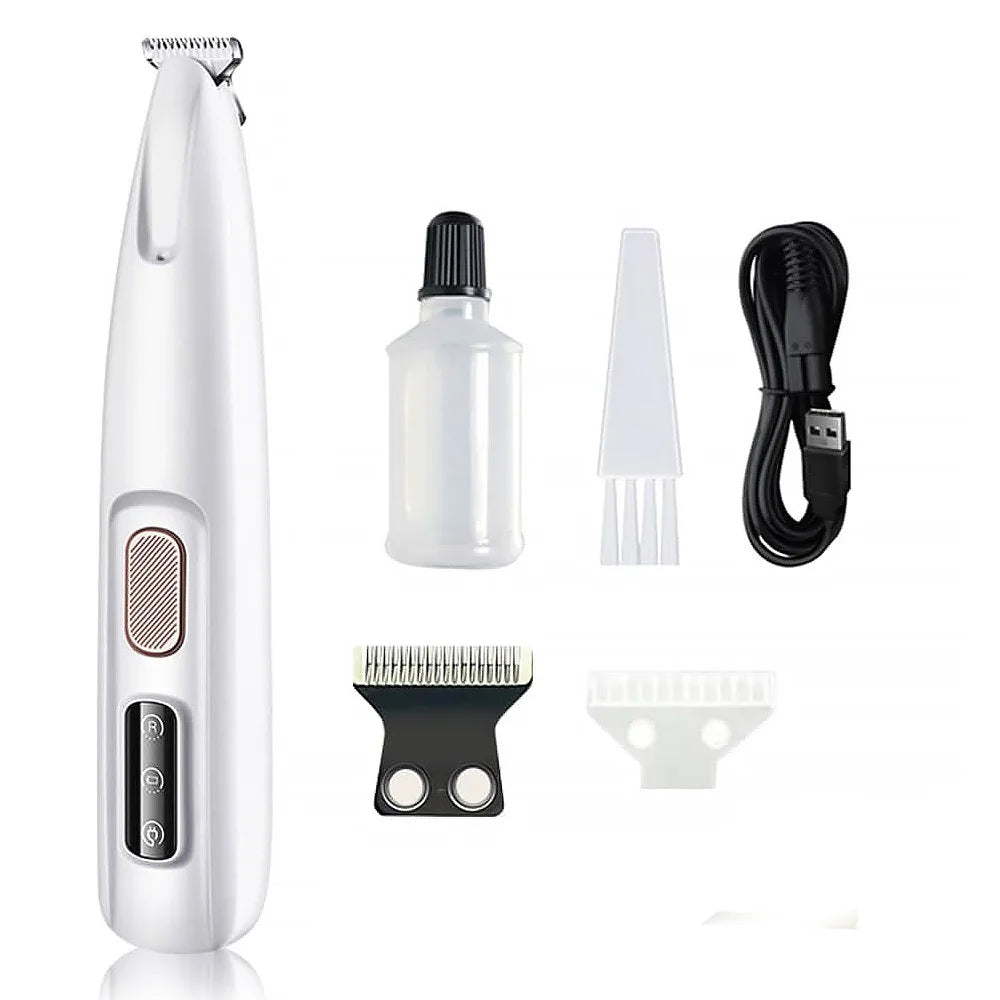 Cat And Dog Paw Trimmer Rechargeable Grooming Clippers With LED Light 18mm Blade