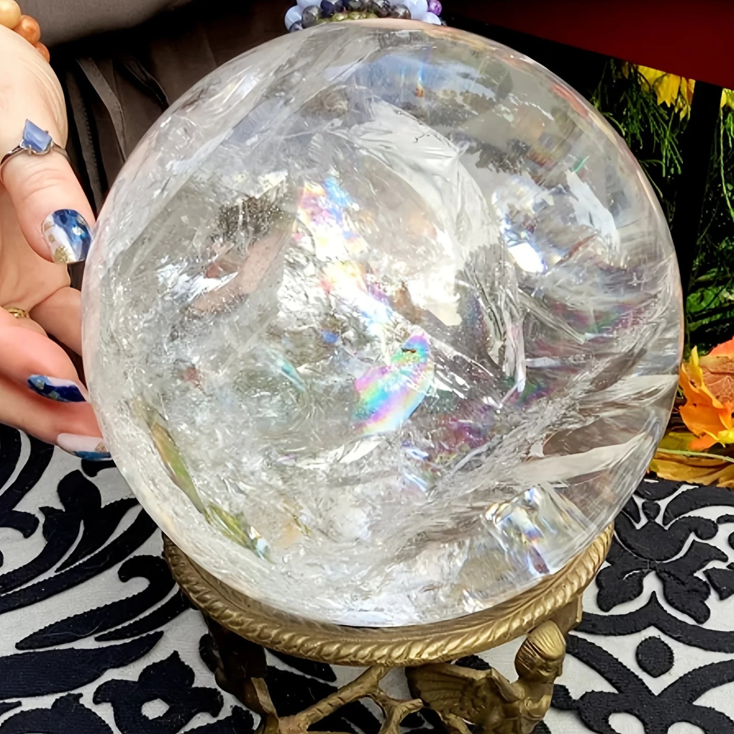 1pc  Large Elegant Clear Quartz Crystal Sphere,Polished Ball,Home Decor and Gift, Unique Gift,Crystal Craft Collection