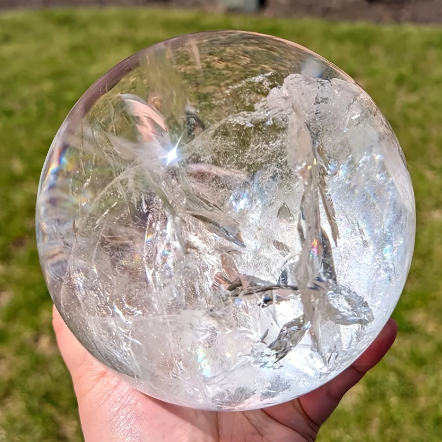 1pc  Large Elegant Clear Quartz Crystal Sphere,Polished Ball,Home Decor and Gift, Unique Gift,Crystal Craft Collection