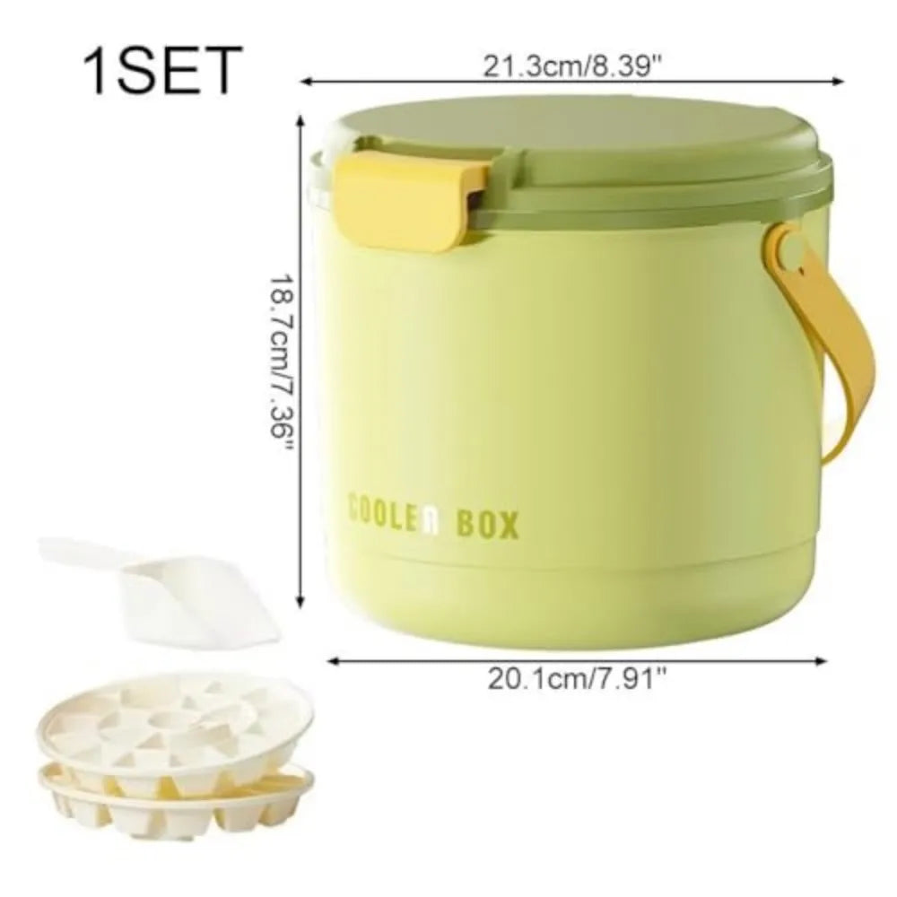 Reusable Silicone Ice Cube Tray With Lid And Storage Bin
