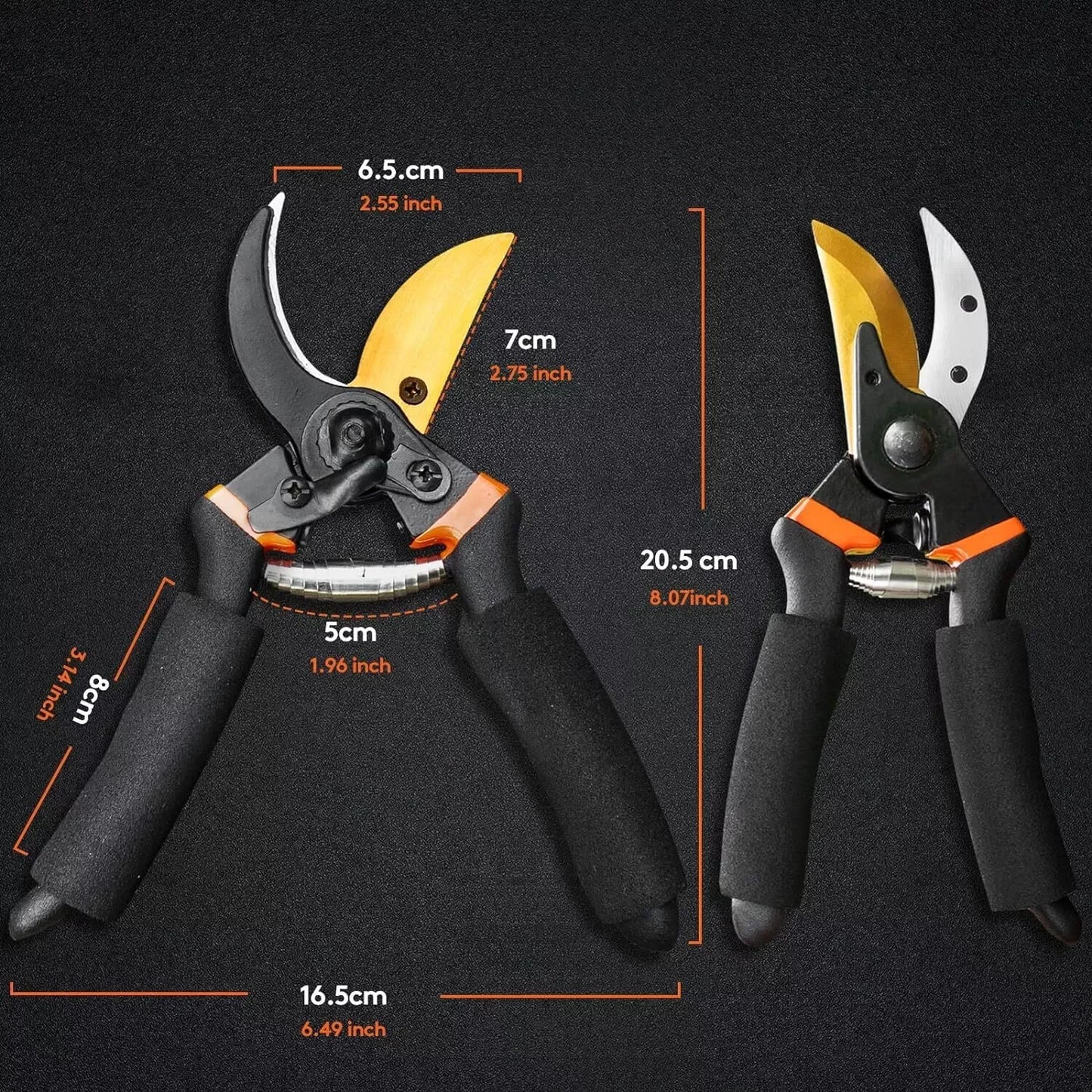 Ultra Sharp Steel Pruning Shears - Cuts 3X Easier, Weak Hand Arthritis Clippers, Rust-Resistant Titanium Coated Pruner, Effortle