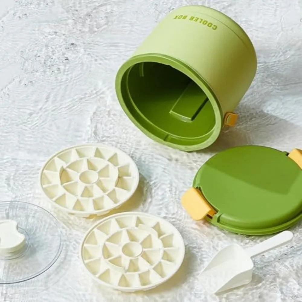 Reusable Silicone Ice Cube Tray With Lid And Storage Bin