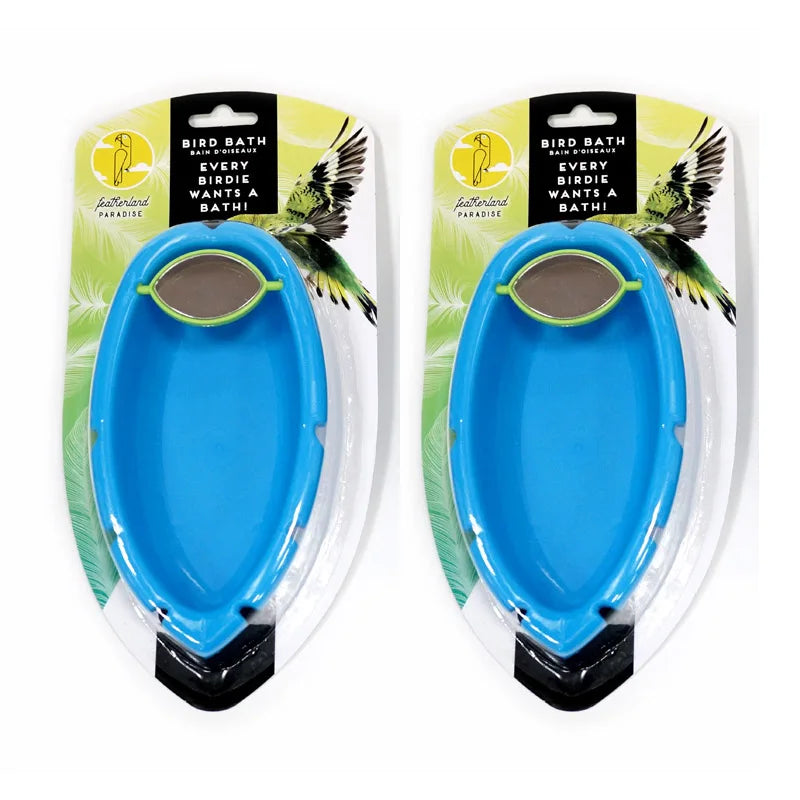 CAITEC Bird Toys Parrot Bathtub with Mirror Best for Small Bird and Small Parrot Bath Cleaning Supplies