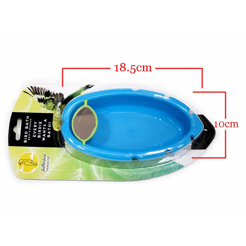 CAITEC Bird Toys Parrot Bathtub with Mirror Best for Small Bird and Small Parrot Bath Cleaning Supplies