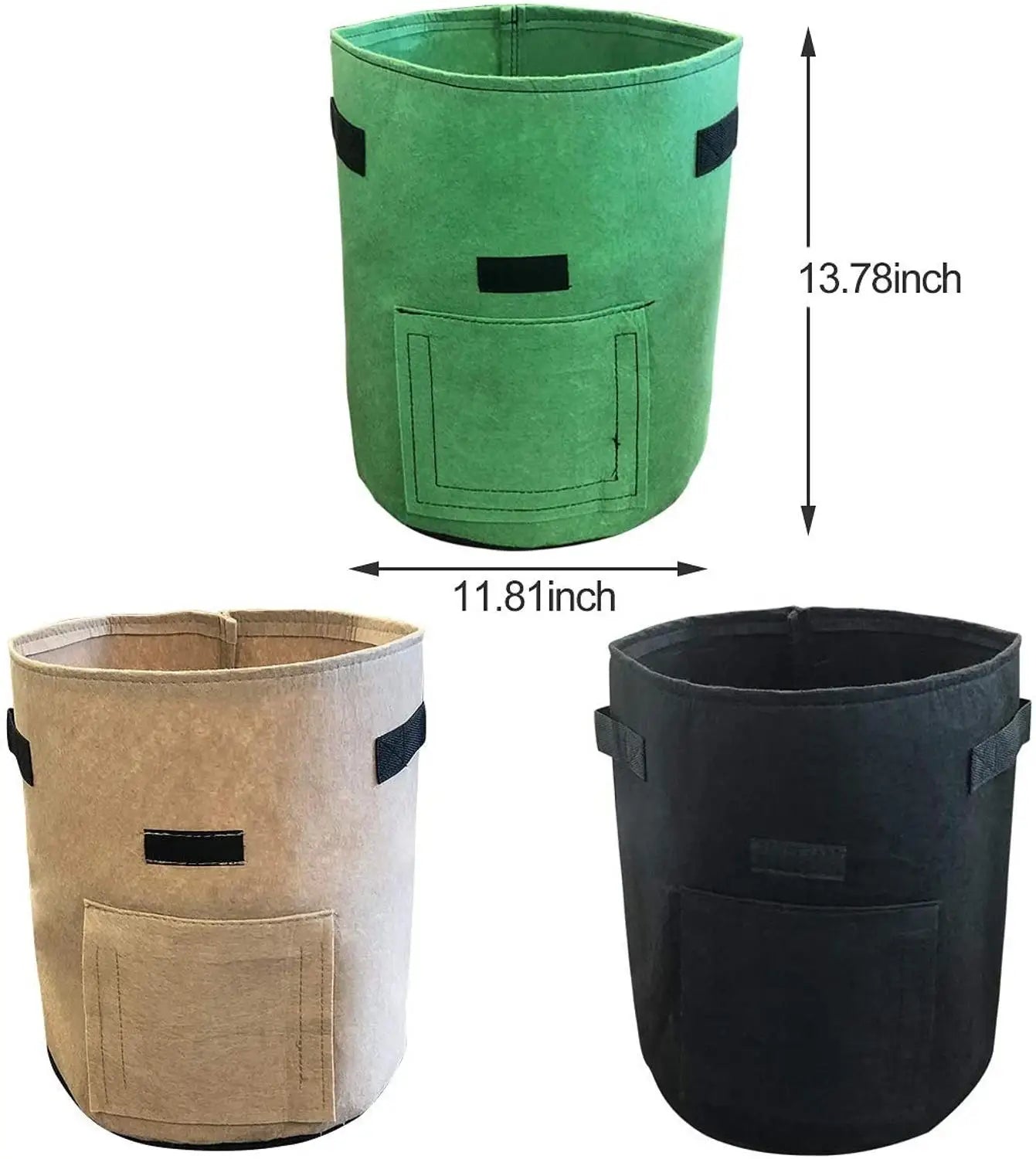 3PCS 7 Gallon Potato growing bag Planting Fabric Pots with Handle and Flap,Garden Bags for Vegetables,Tomatoes,Carrots,Onions