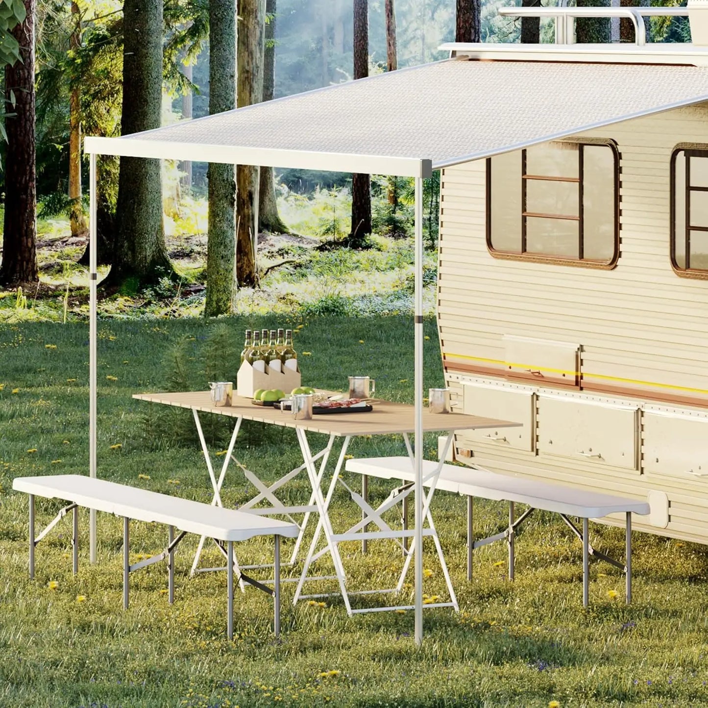 Twister.CK HDPE Plastic Folding Bench 2 Pack For Outdoor Use