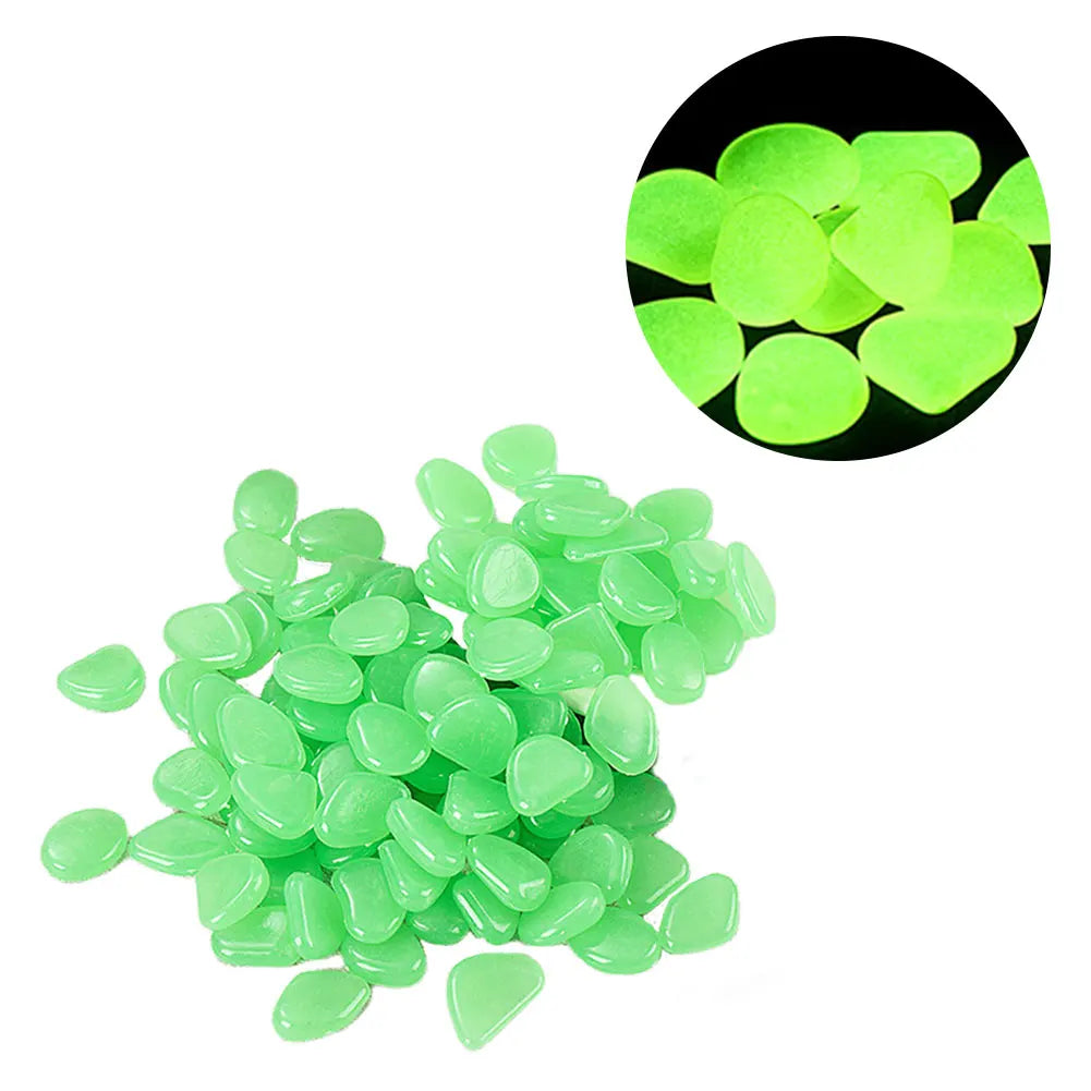 APWIKOGER Glow In The Dark Garden Pebbles 100Pcs Luminous Stones