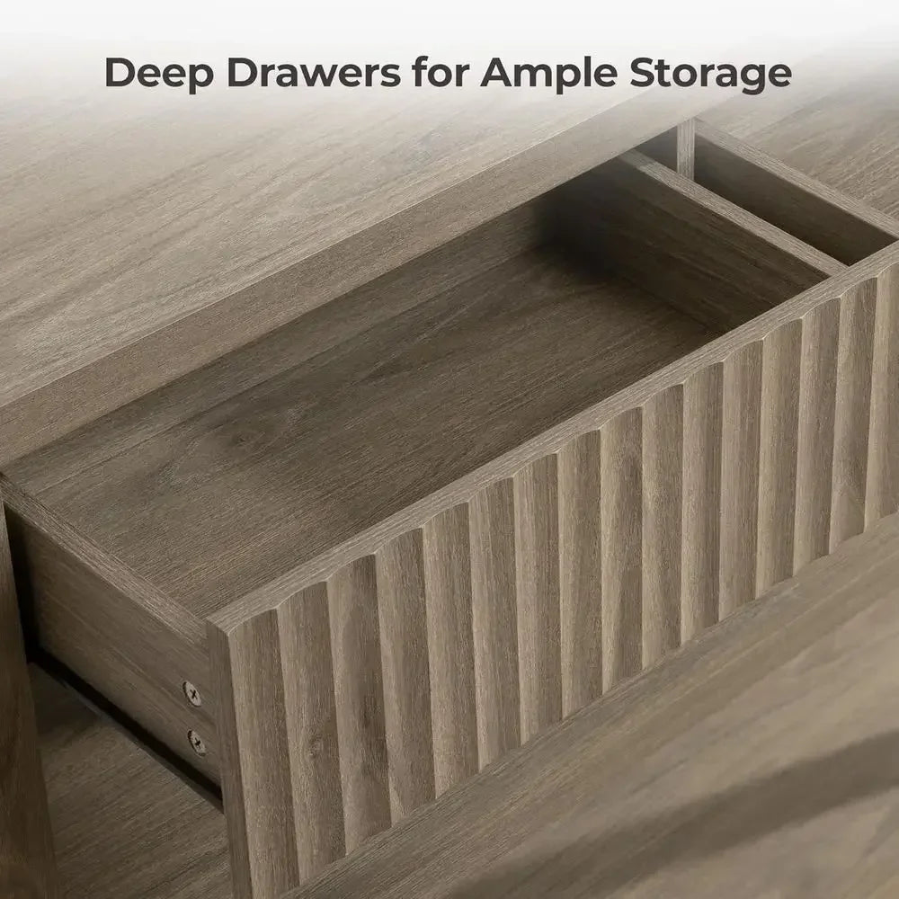 Entryway Table With Storage And Two Drawers And Two Tier Shelves For Living Room