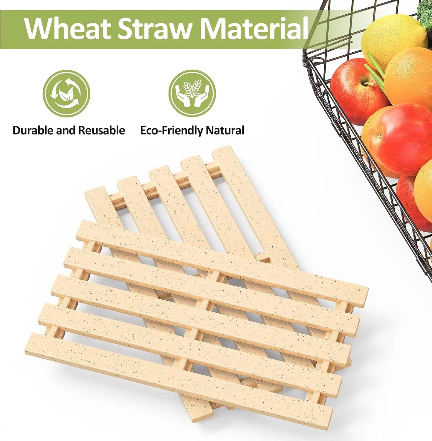 3-Pack Hanging Fruit Basket for Kitchen, Wall Mounted or Countertop Wire Storage for Vegetables, Onions, Potatoes