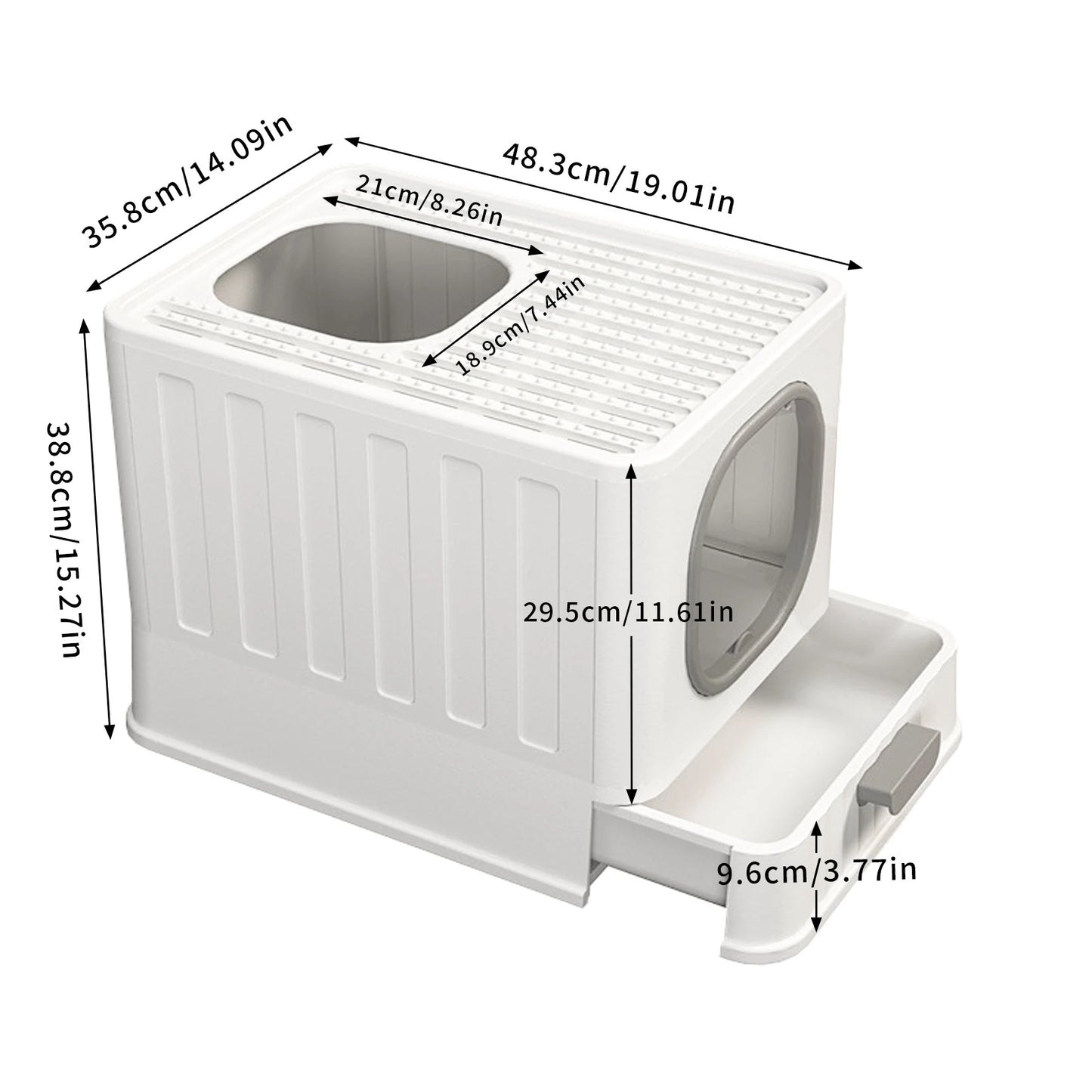 Easy Clean Enclosed Plastic Cat Litter Box With Lid