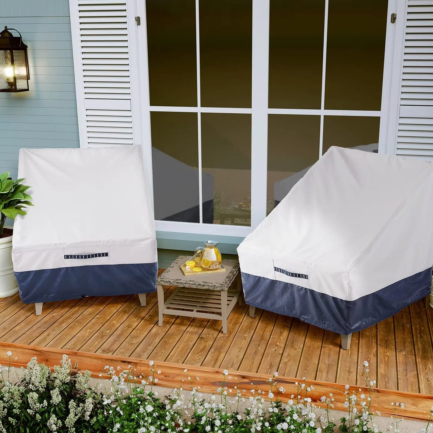 2 Pack Outdoor Chair Covers 100% Waterproof Patio Furniture Covers Protector 600D Oxford Heavy Duty Lawn Garden Furniture Cover