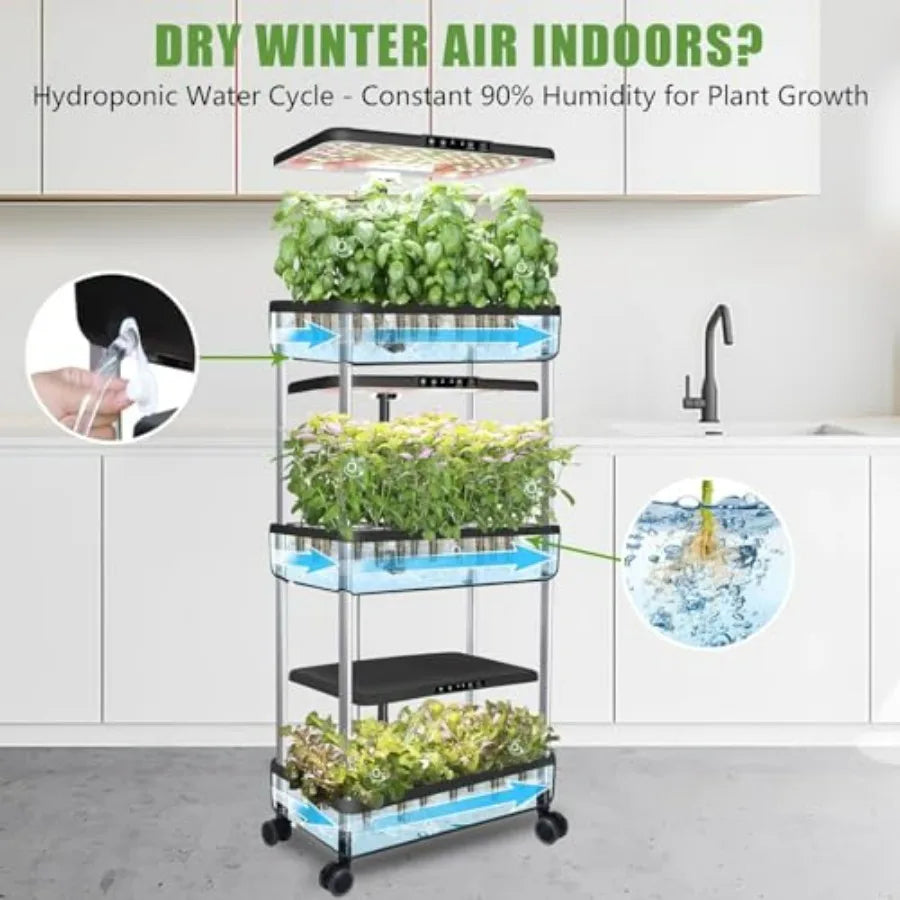 Indoor Hydroponic 66 Pod System With 53W Full Spectrum LED