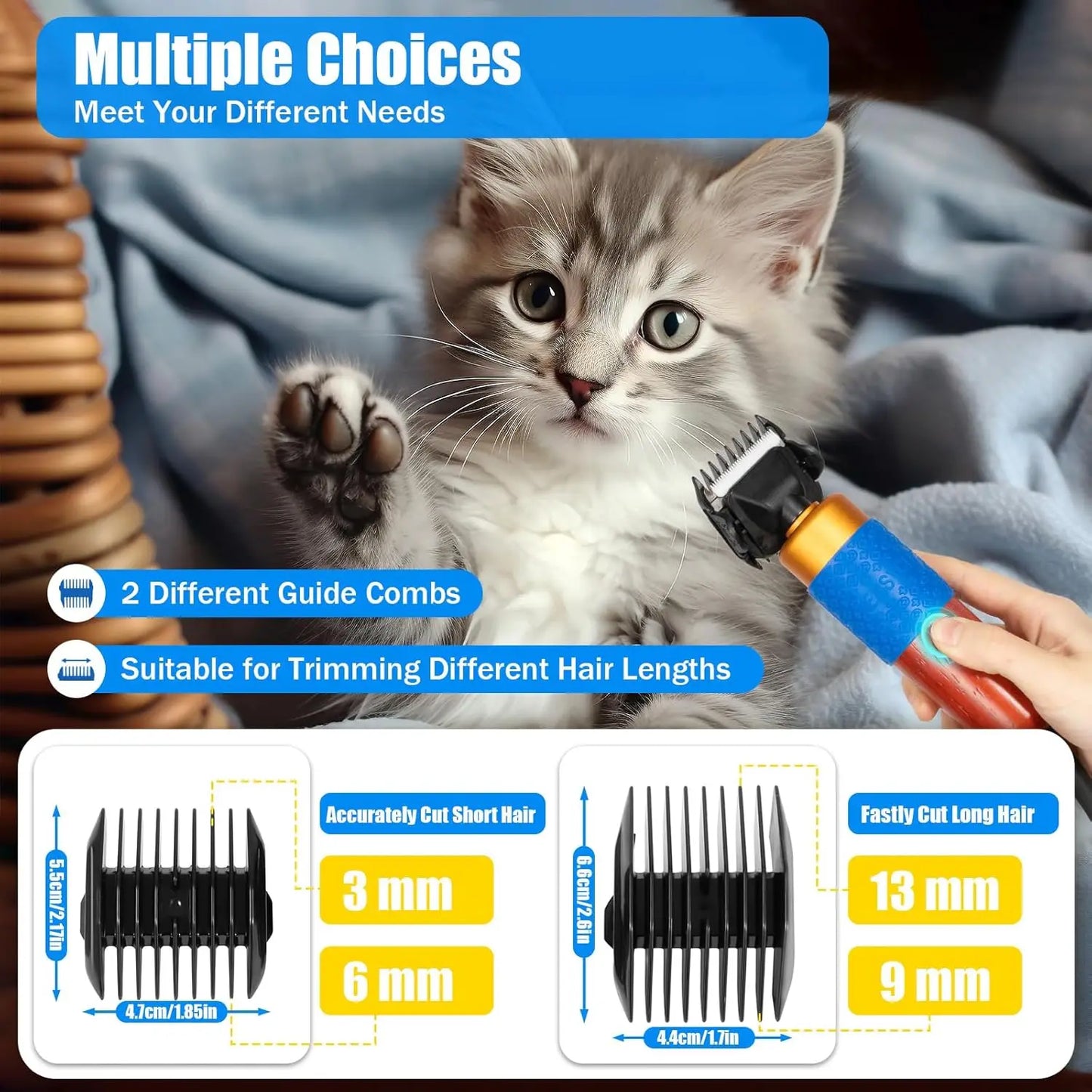 Pet Grooming Clipper For Cats And Dogs Electric Sheep Clipper With Limit Combs