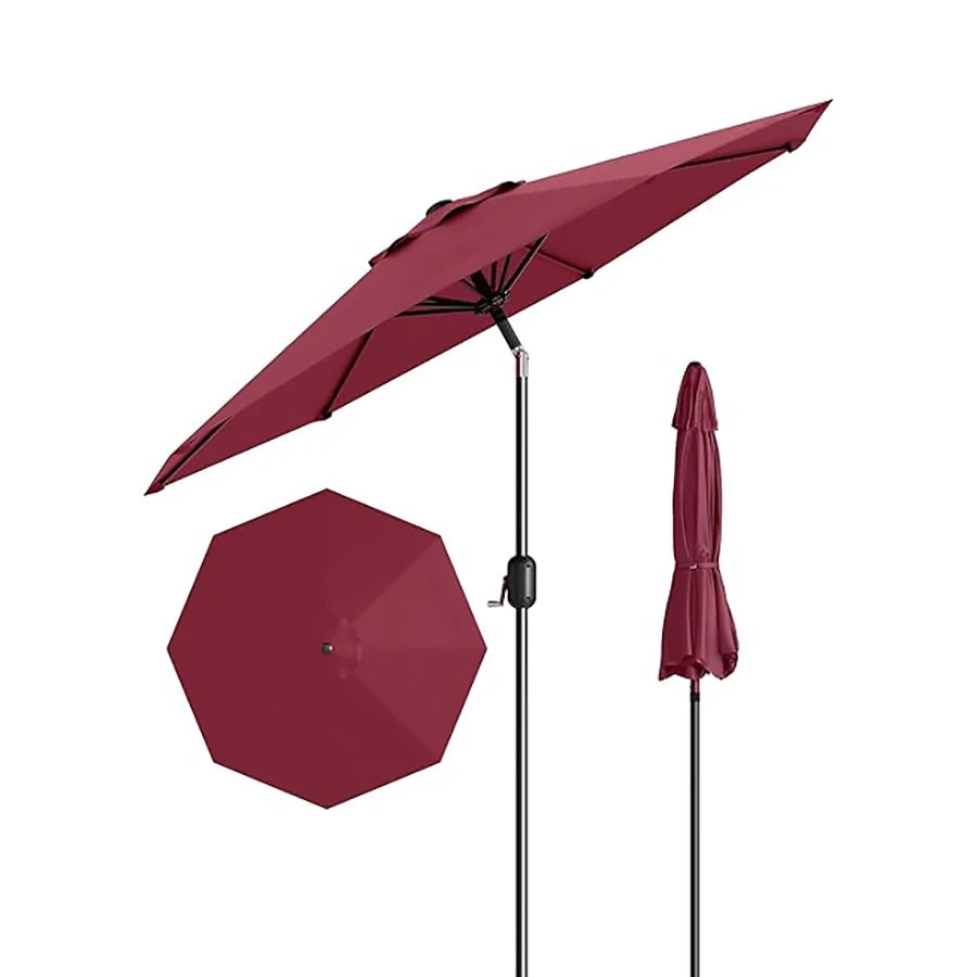 Patio Umbrella With Crank Lift Push Button Tilt Outdoor