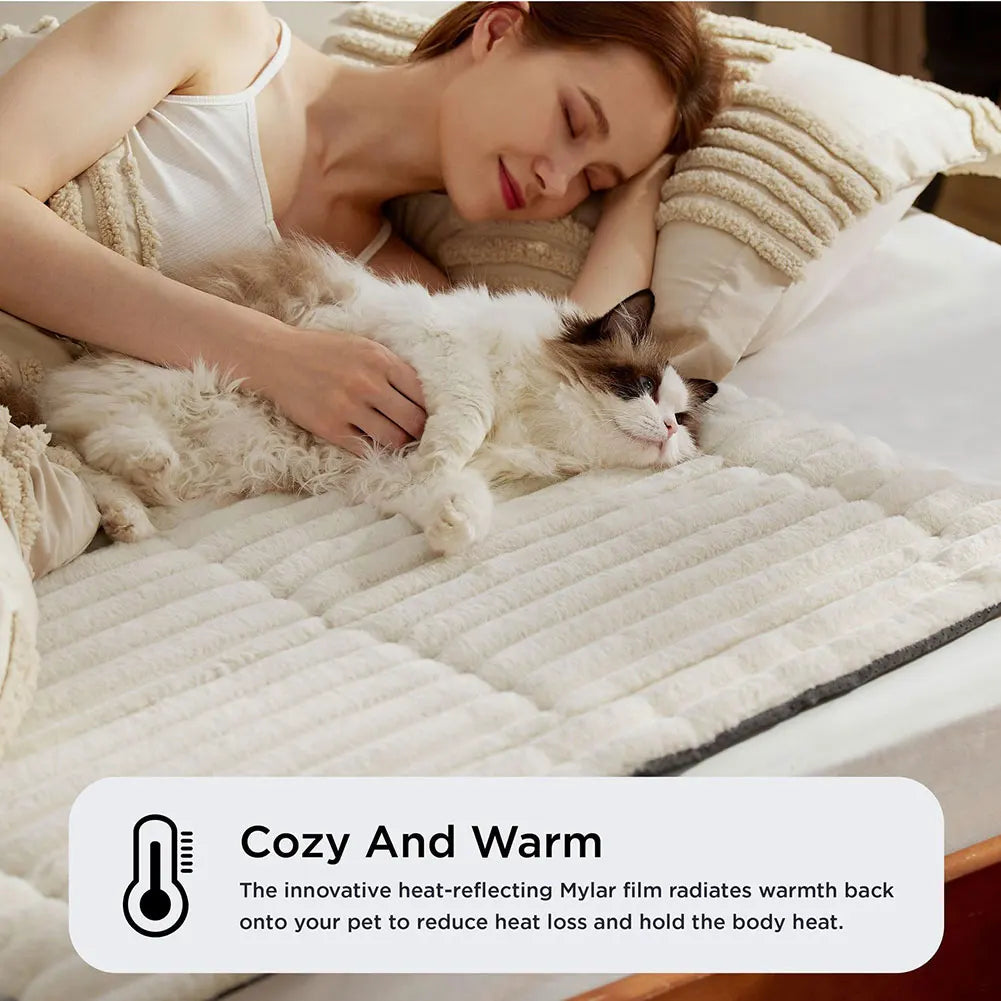 LISMCN Self Warming Pet Bed Ultra Soft Fleece Mat For Cats Dogs