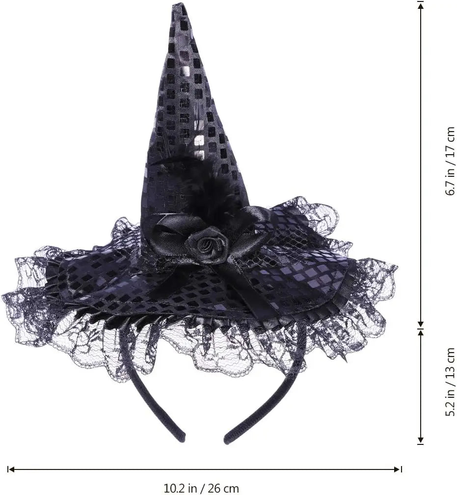 Kids Halloween Witch Hat Headband for Costume Parties and Performances
