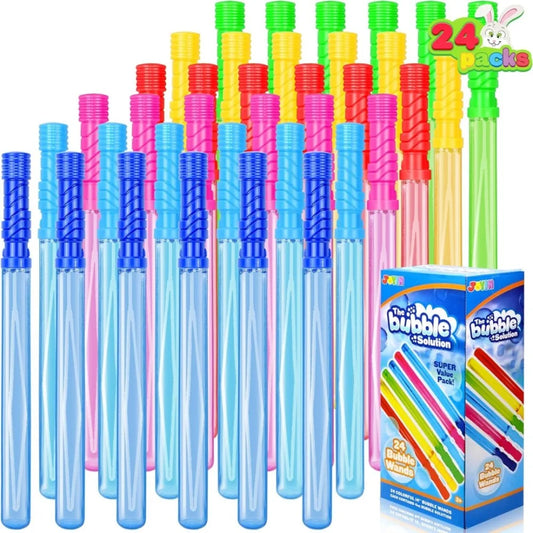 JOYFY 24 Pack 14.6'' Big Bubble Wands Bulk (2 Dozen) for Summer Toy Outdoor Activity Use Easter Bubbles Party Favors Supplies