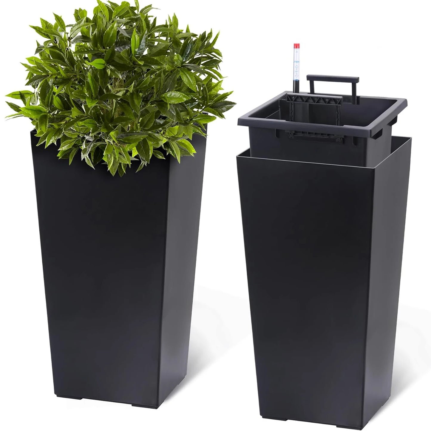 HobbyLane Indoor Outdoor Planter With Shelf Insert Self Absorbing Plastic