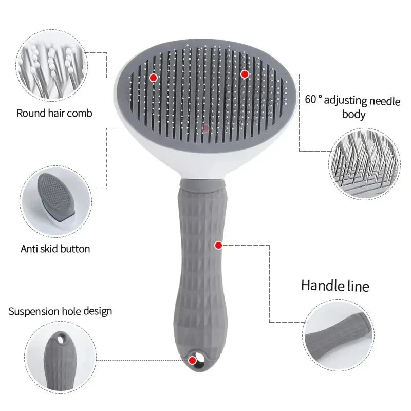 Self Cleaning Pet Hair Remover Brush For Dogs And Cats