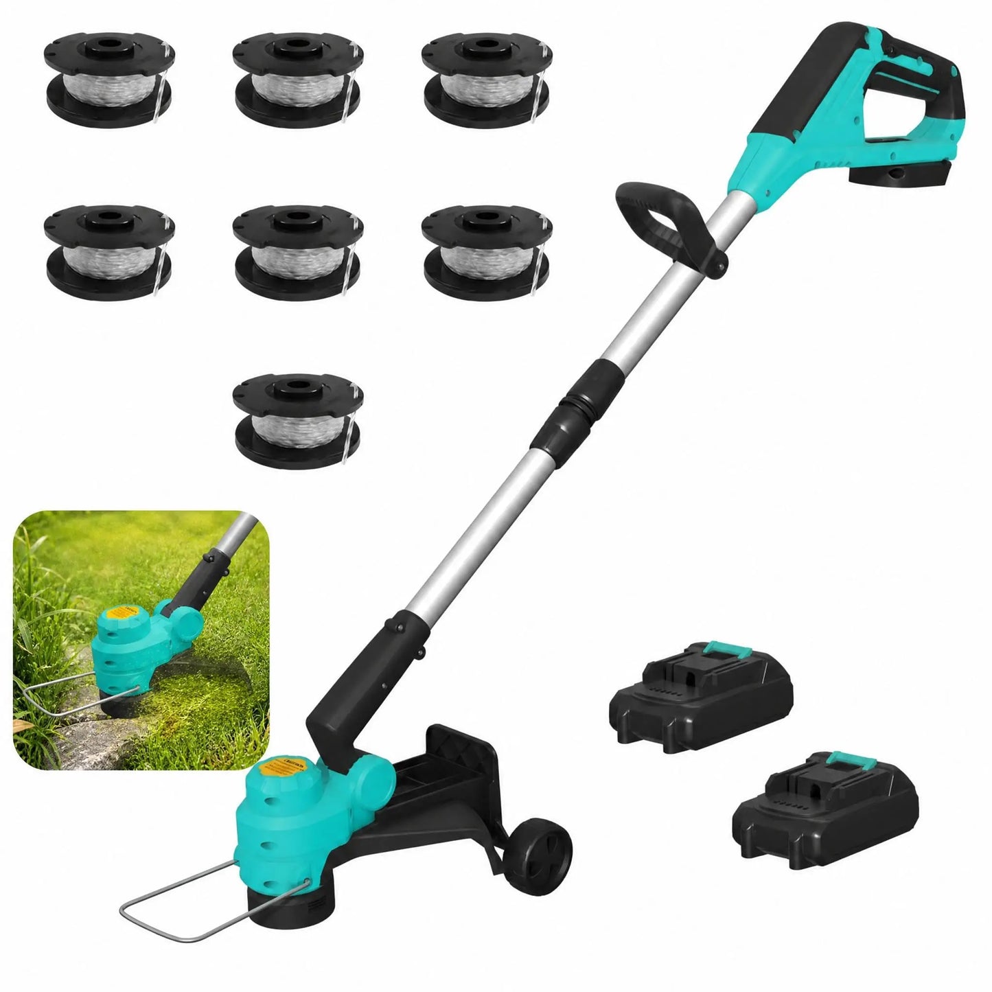 HisMiss Cordless Weed Eater With Two Rechargeable Batteries And Charger