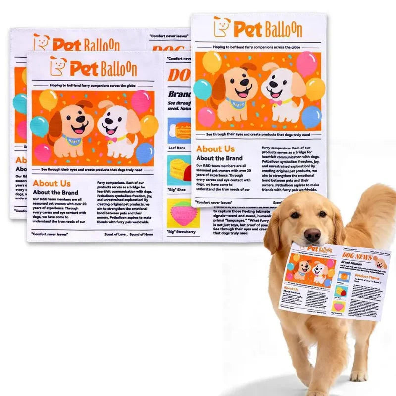 Rustle Newspaper Dog Toy 600D Oxford Tough Bite Interactive Sound Making Paper Look Puppy Anxiety Relief Chew Play Toy