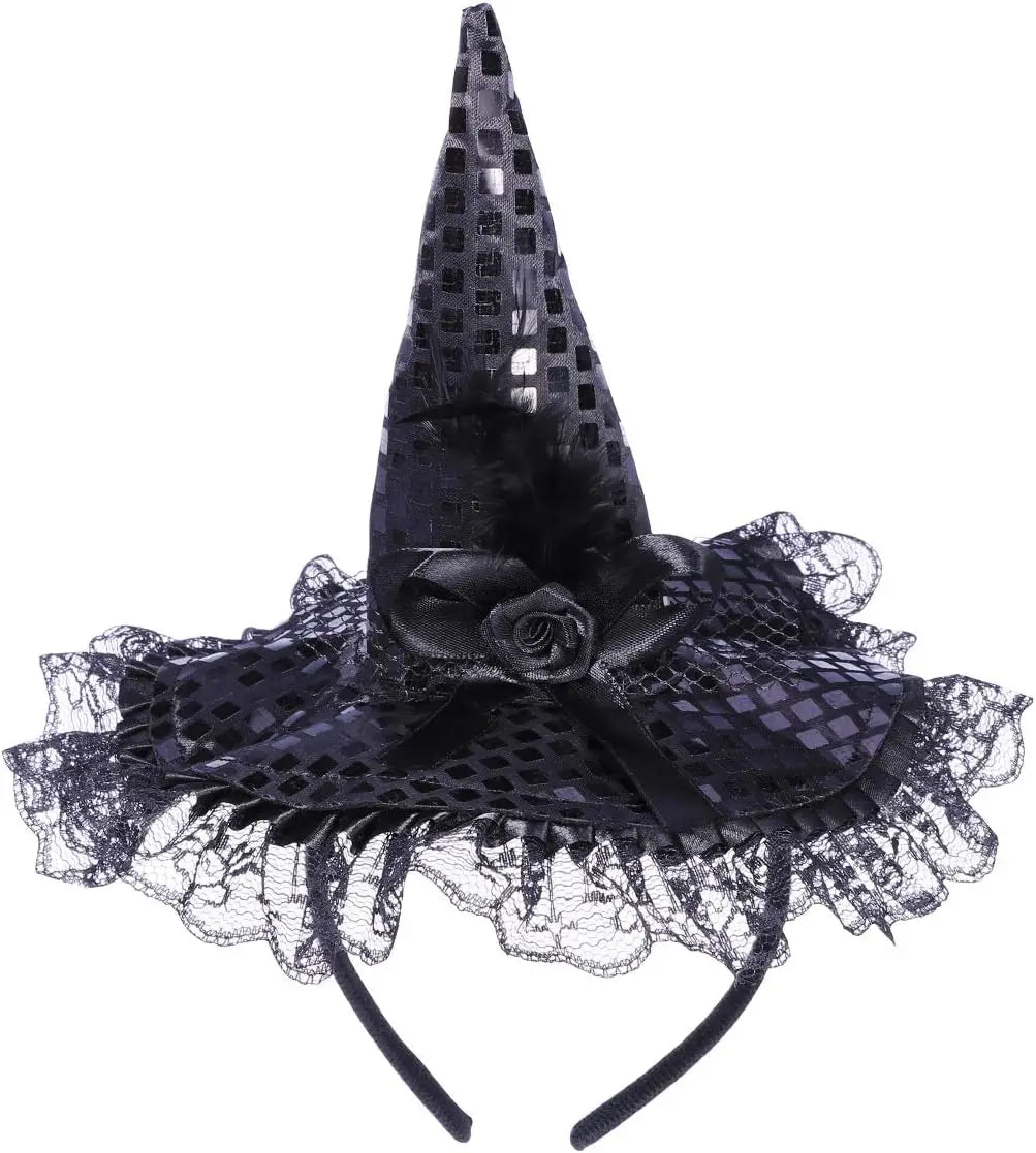 Kids Halloween Witch Hat Headband for Costume Parties and Performances