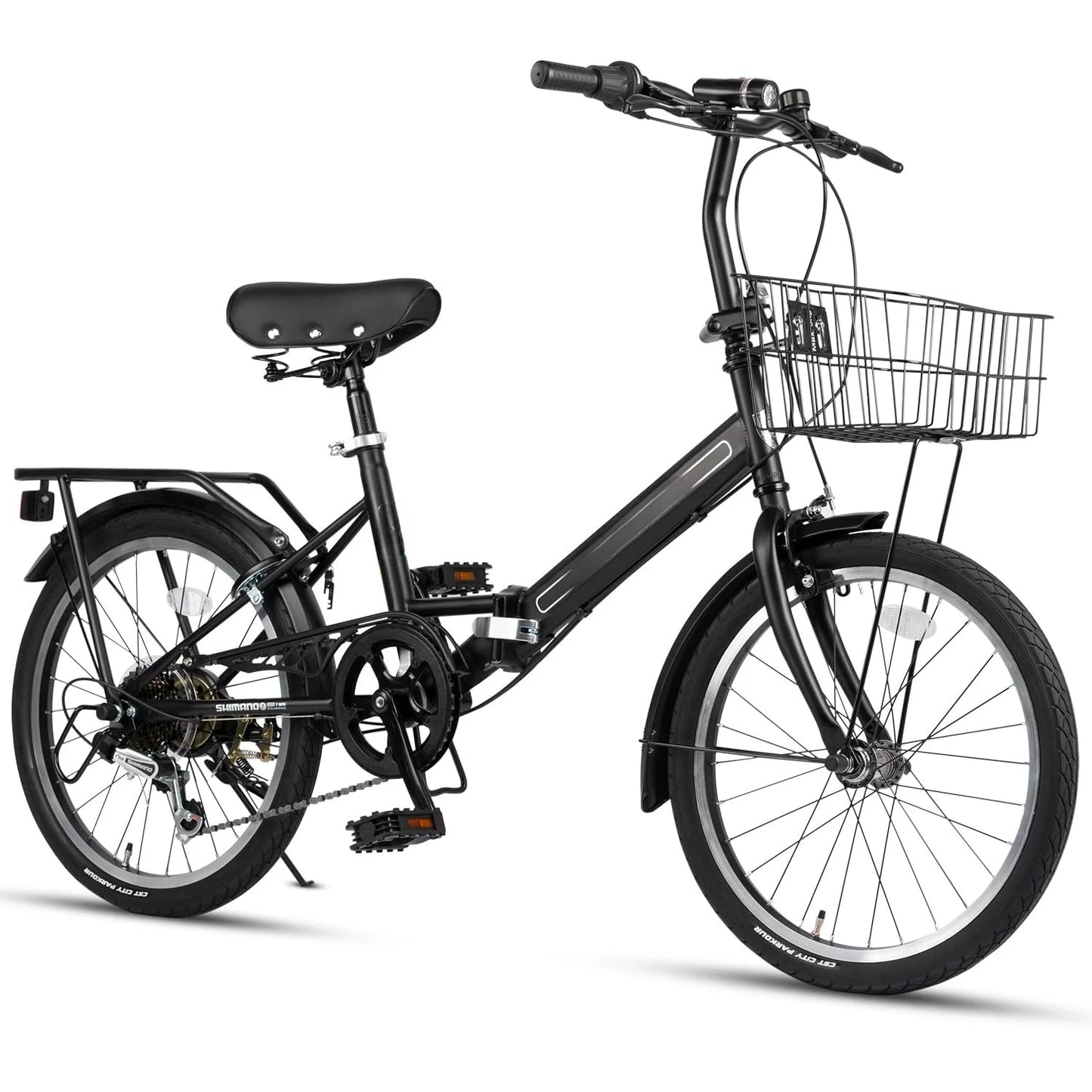Quartet Folding Bike 7-Speed Caliper Brakes With Rack Basket