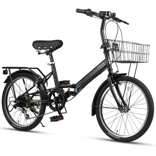 Quartet Folding Bike 7-Speed Caliper Brakes With Rack Basket